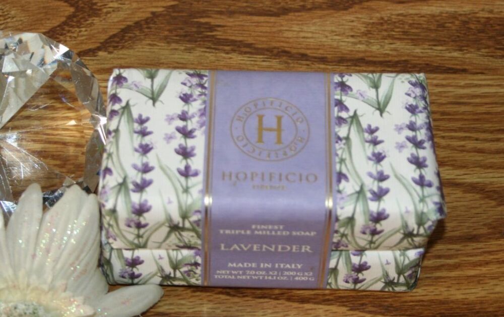2 Pack Hopificio Tuscan Lavender Triple Milled Bar Soap Made In Italy Luxury
